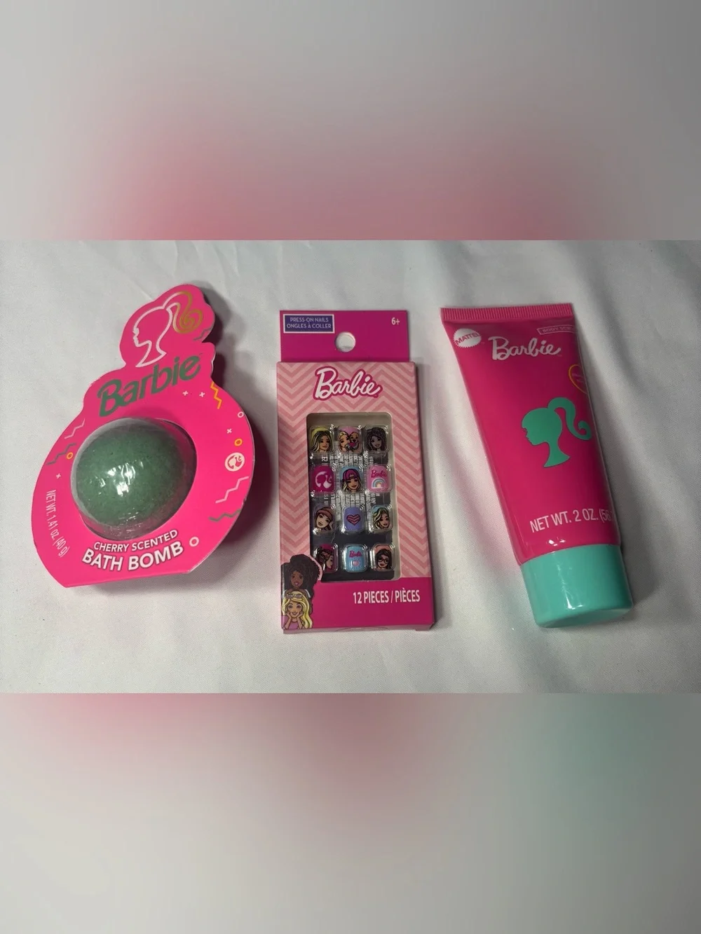 3 New Barbie Pink and Teal Bath & Body Gift Set
